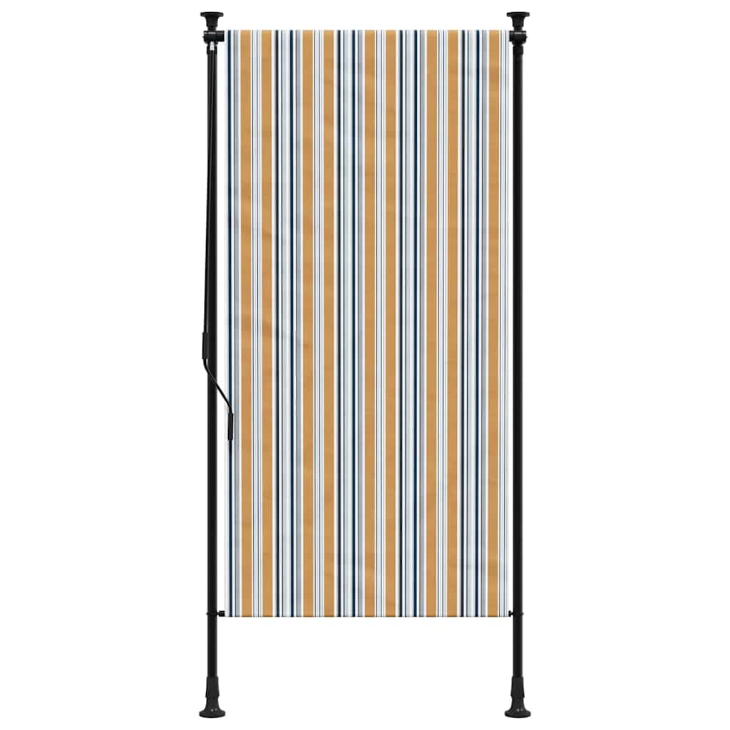 Venkovní roleta žlutá a bílá 120 x 270 cm textil a ocel