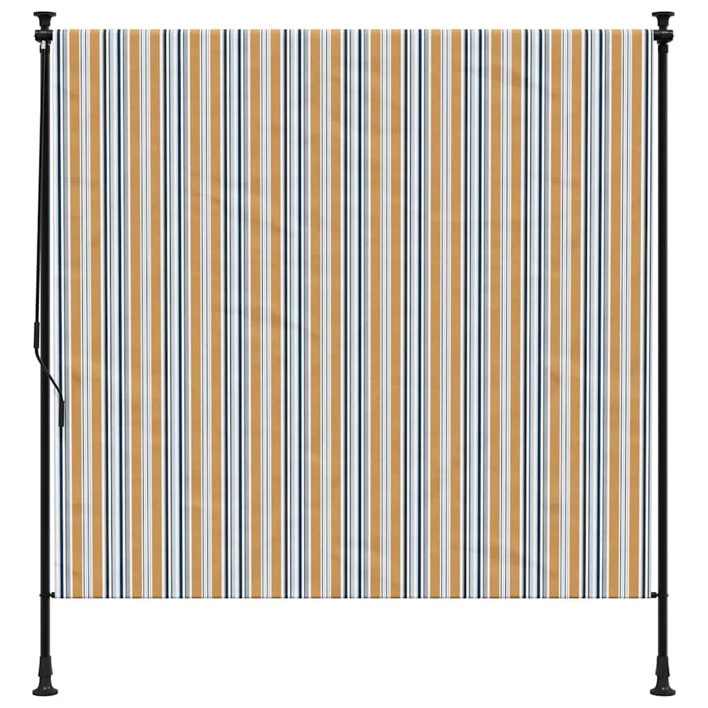 Venkovní roleta žlutá a bílá 150 x 270 cm textil a ocel