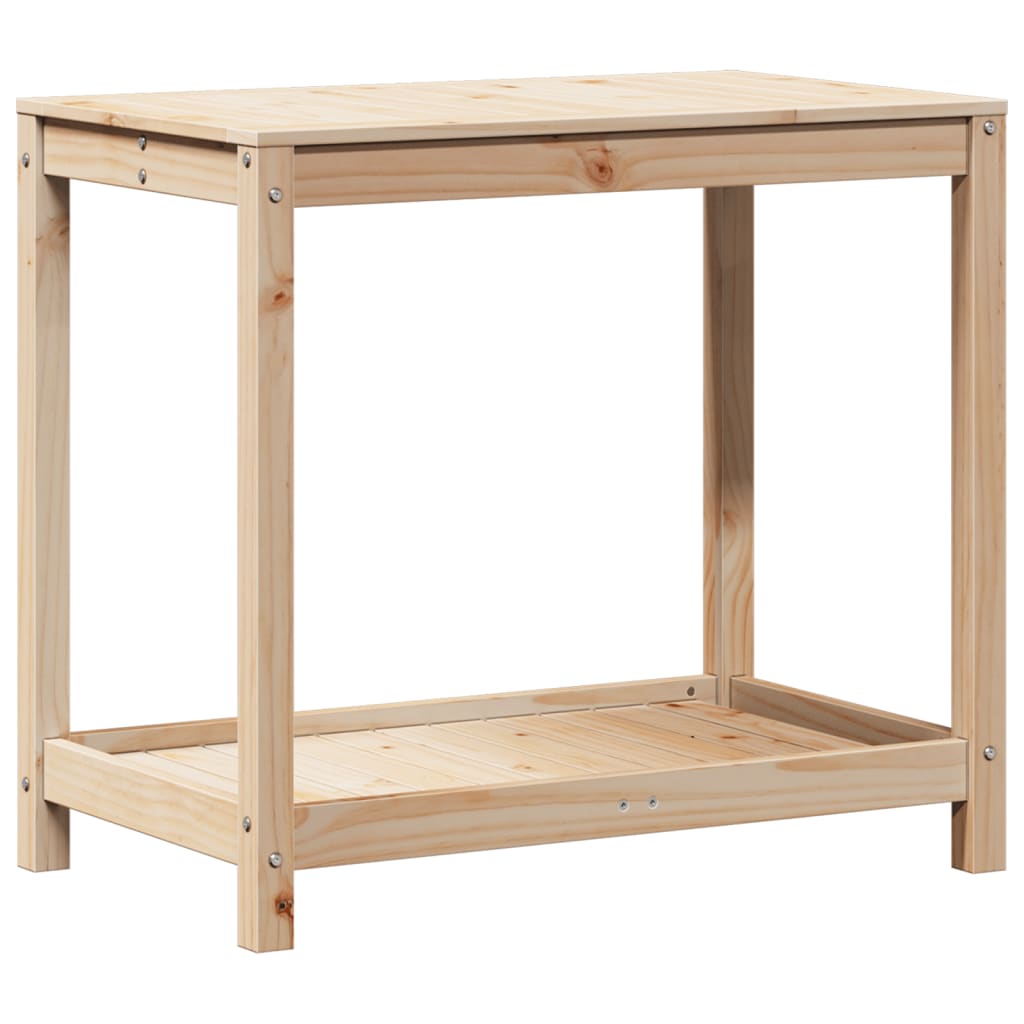 Přesazovací stůl s policí 82,5x50x75 cm masivní borové dřevo