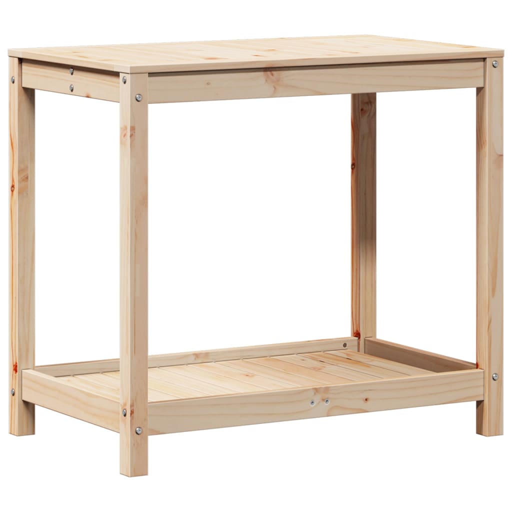 Přesazovací stůl s policí 82,5x50x75 cm masivní borové dřevo