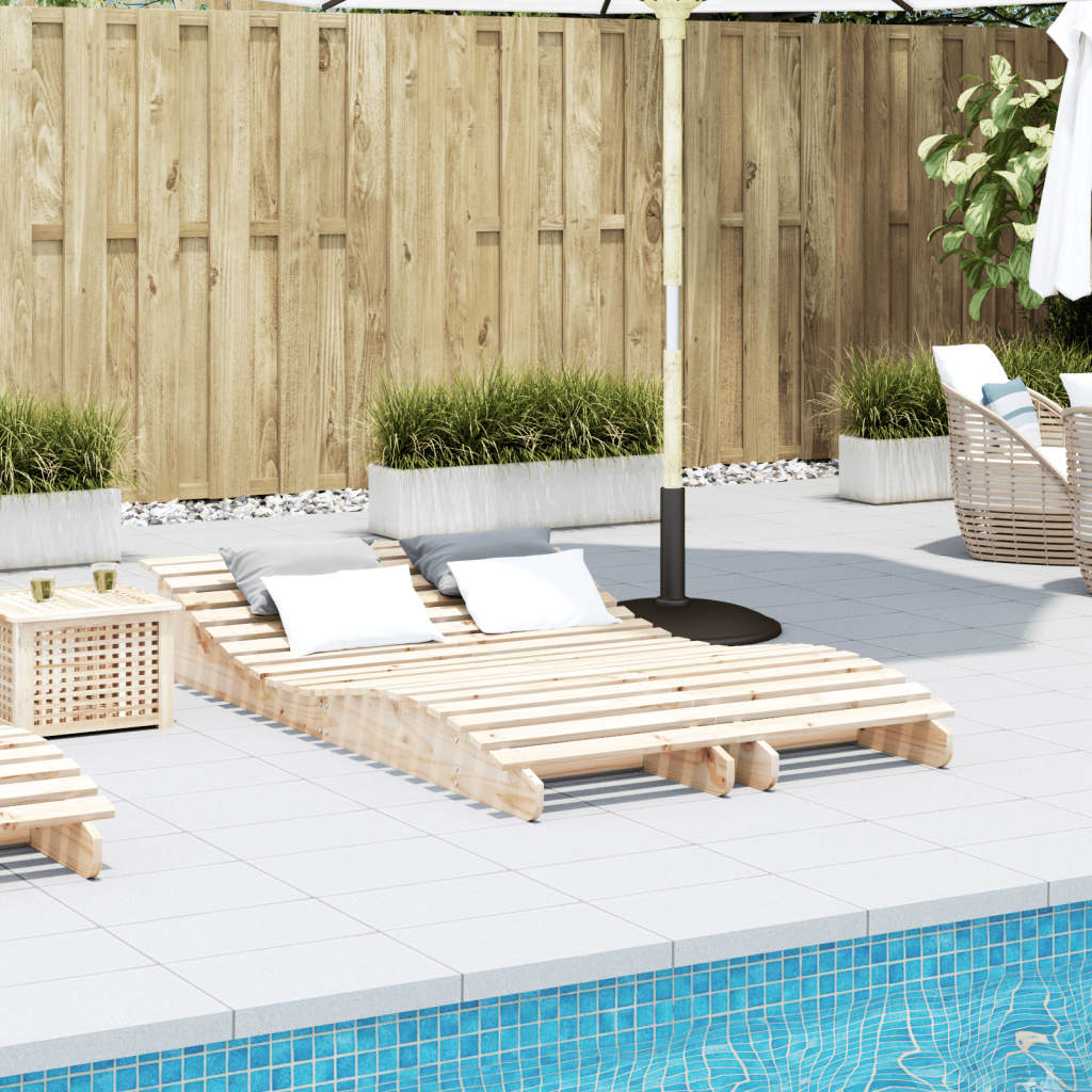 Zahradní lehátka 2 ks 205 x 60 x 31,5 cm masivní borové dřevo