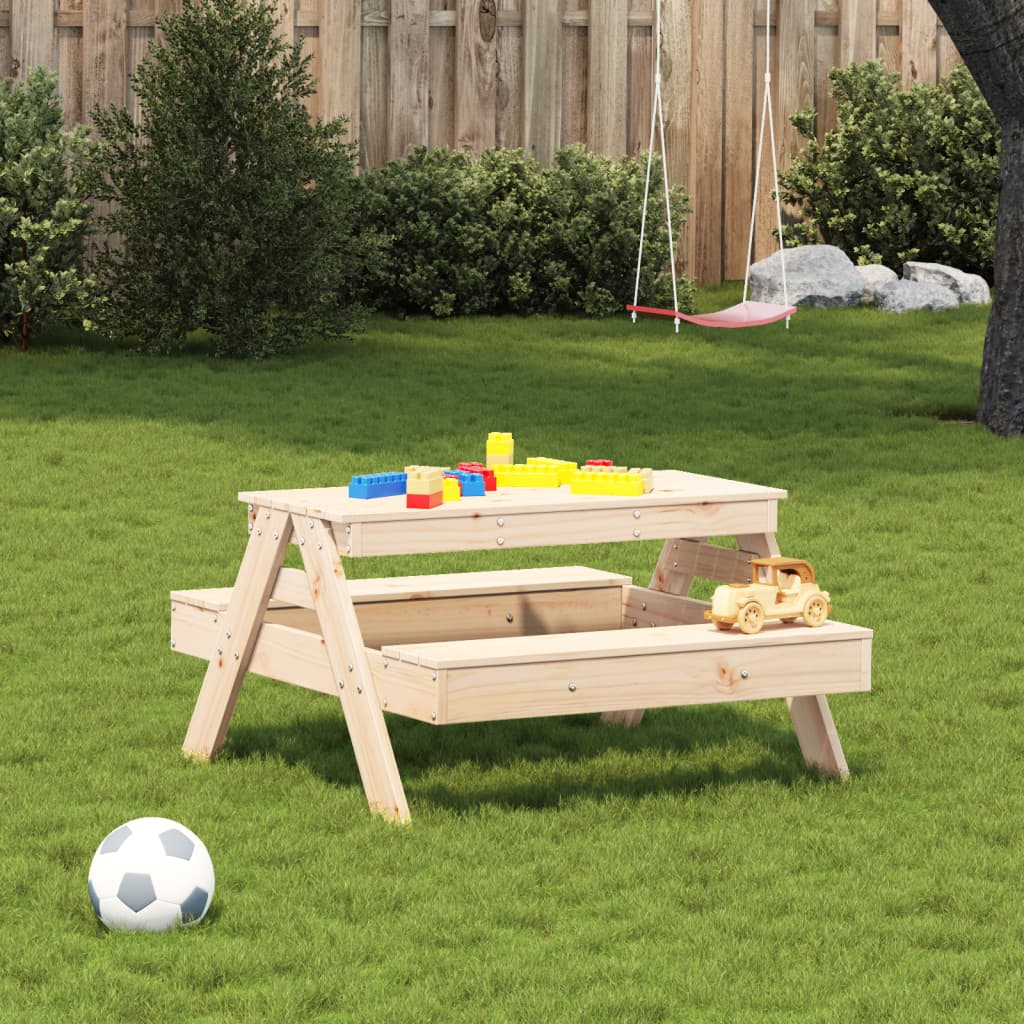 Piknikový stůl pro děti 88 x 97 x 52 cm masivní borové dřevo