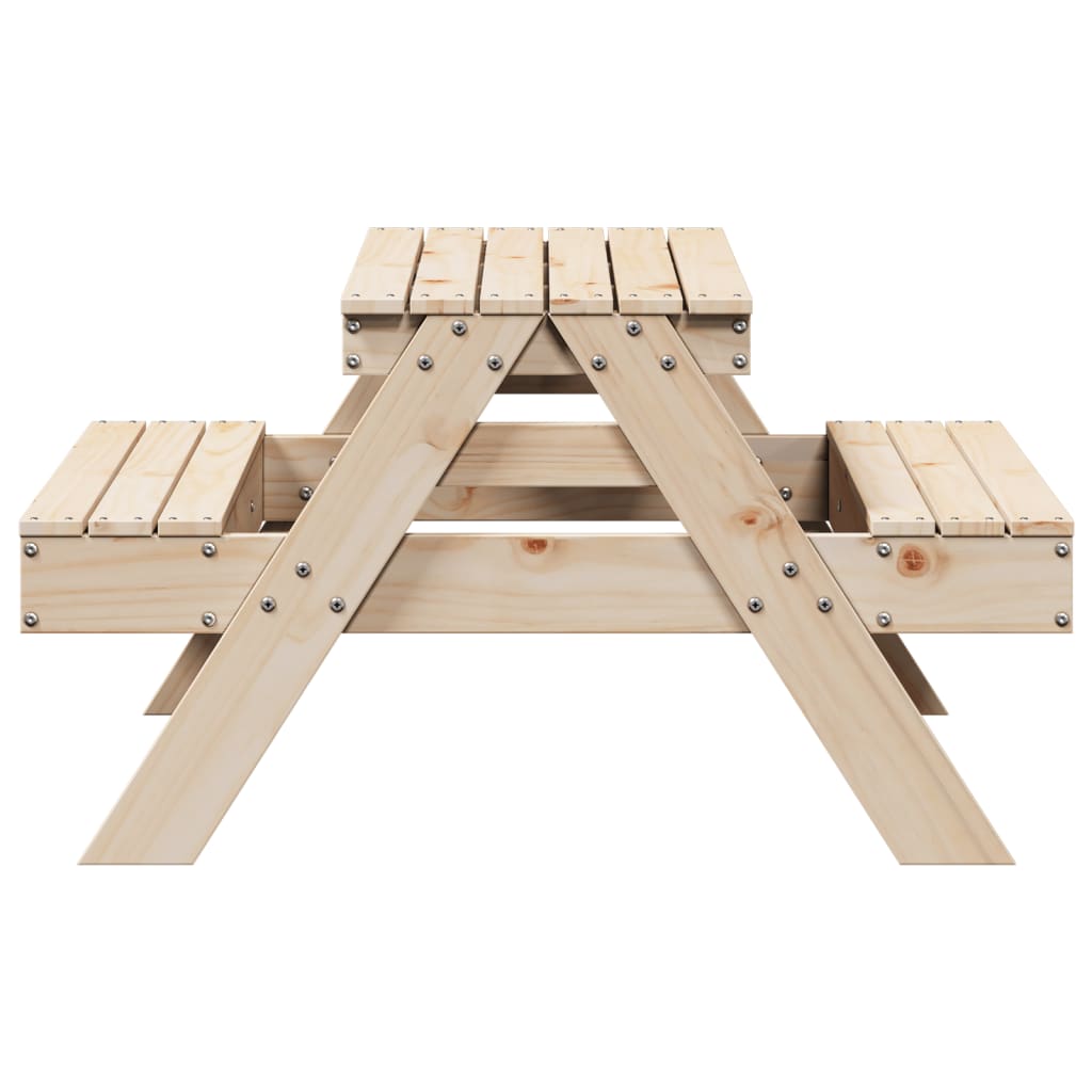 Piknikový stůl pro děti 88 x 97 x 52 cm masivní borové dřevo