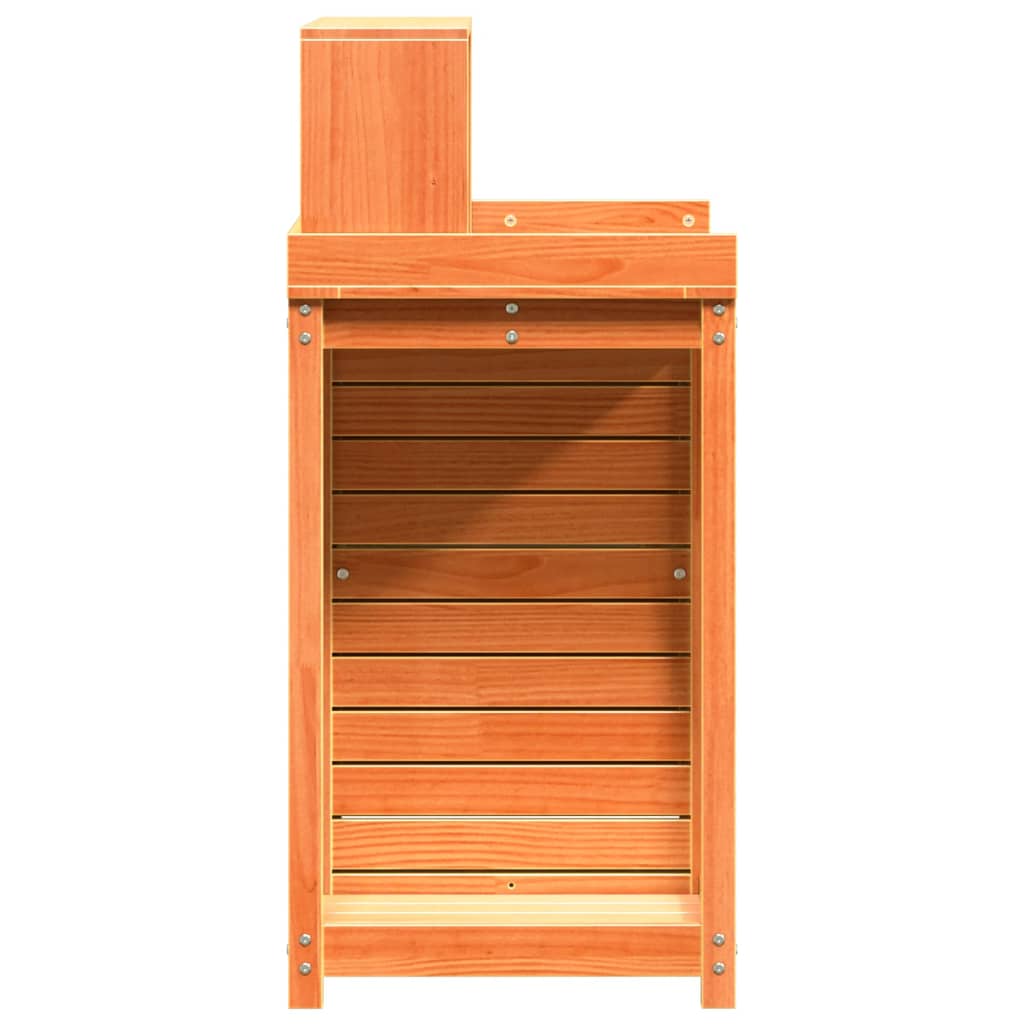 Přesazovací stůl s policemi hnědý 82,5x50x109,5 cm borové dřevo