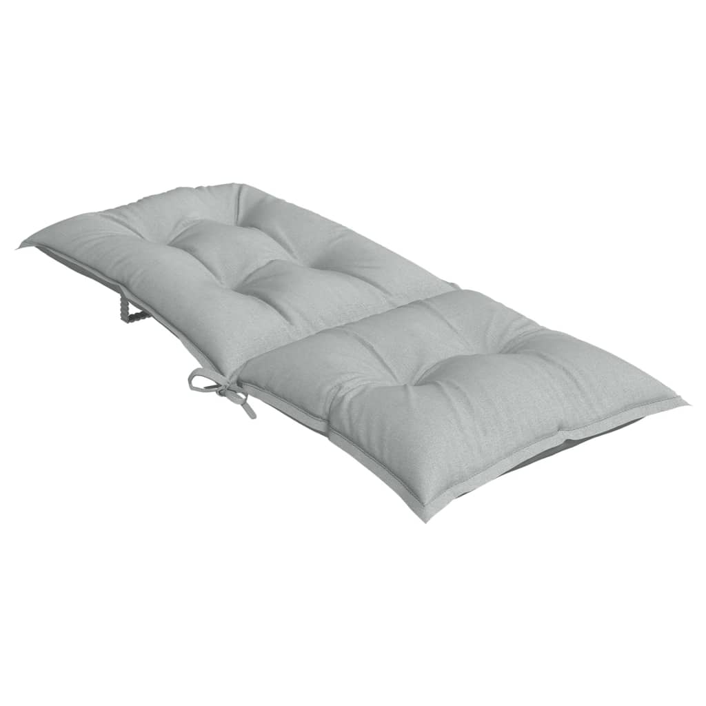 Podušky na židli vysoké opěradlo 6 ks šedá melanž 120x50x7 cm