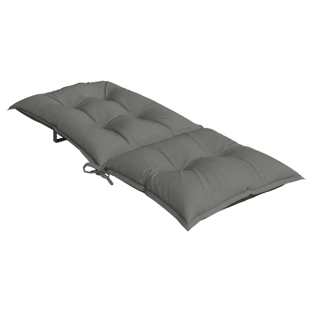 Podušky na židli vysoké opěradlo 4 ks šedá melanž 120x50x7 cm