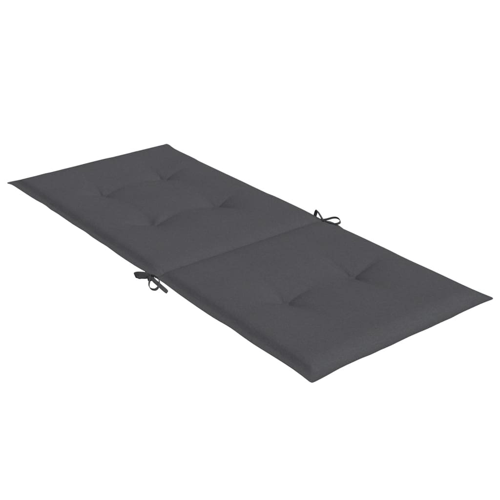 Podušky na židli vysoké opěradlo 2ks antracit melanž 120x50x4cm