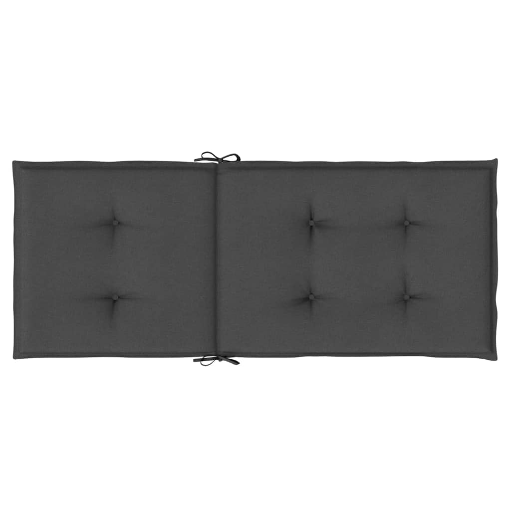 Podušky na židli vysoké opěradlo 2ks antracit melanž 120x50x4cm