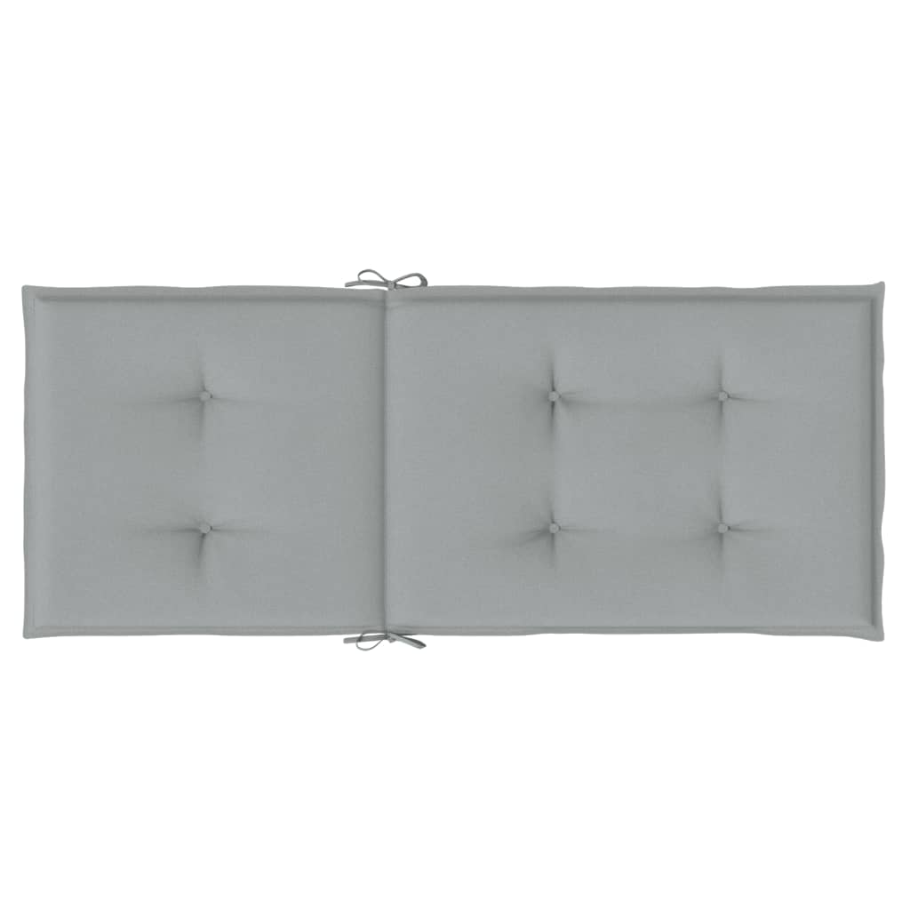 Podušky na židli vysoké opěradlo 6 ks šedá melanž 120x50x4 cm