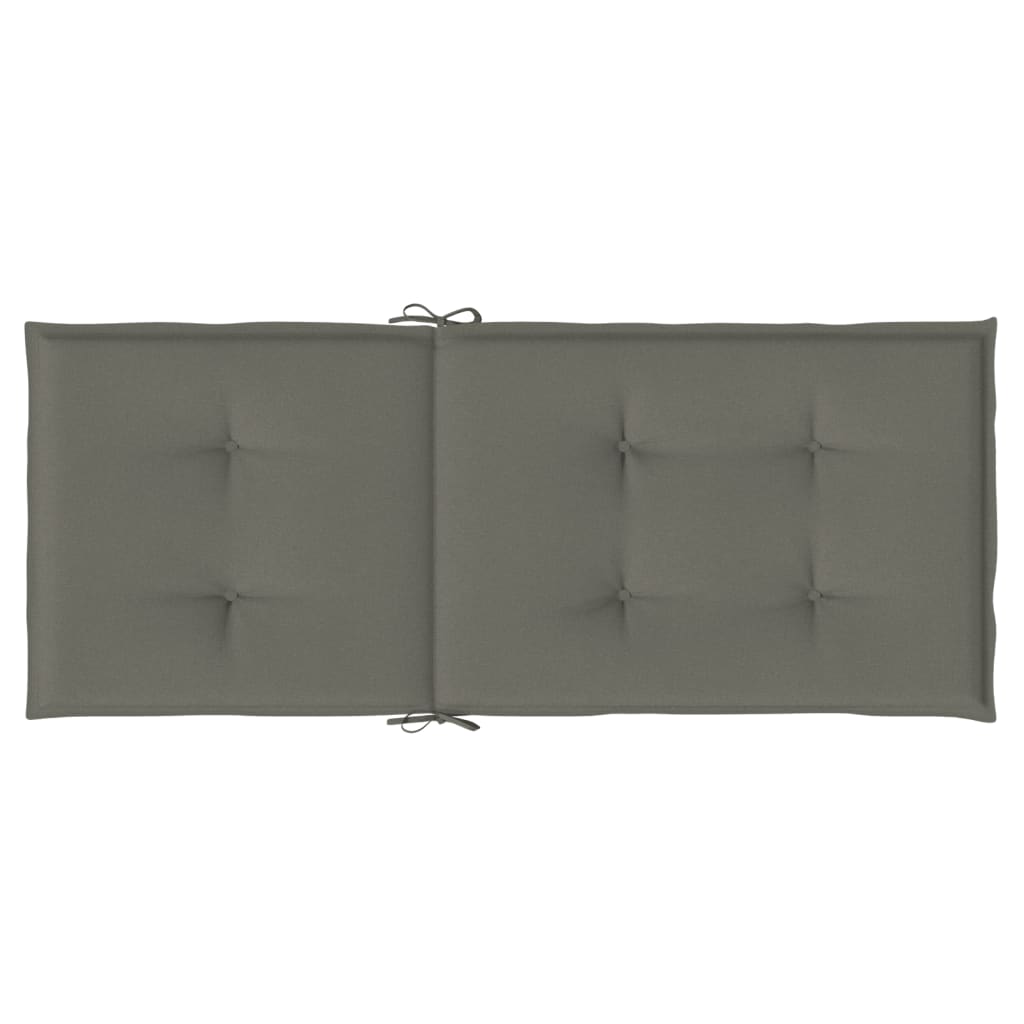 Podušky na židli vysoké opěradlo 2 ks šedá melanž 120x50x4 cm
