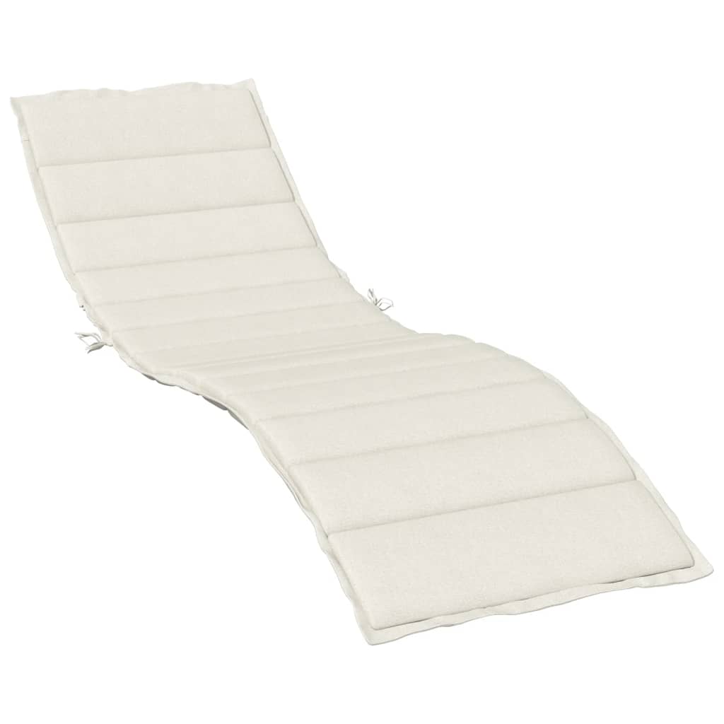 Poduška na lehátko krémová melanž 200 x 50 x 4 cm textil