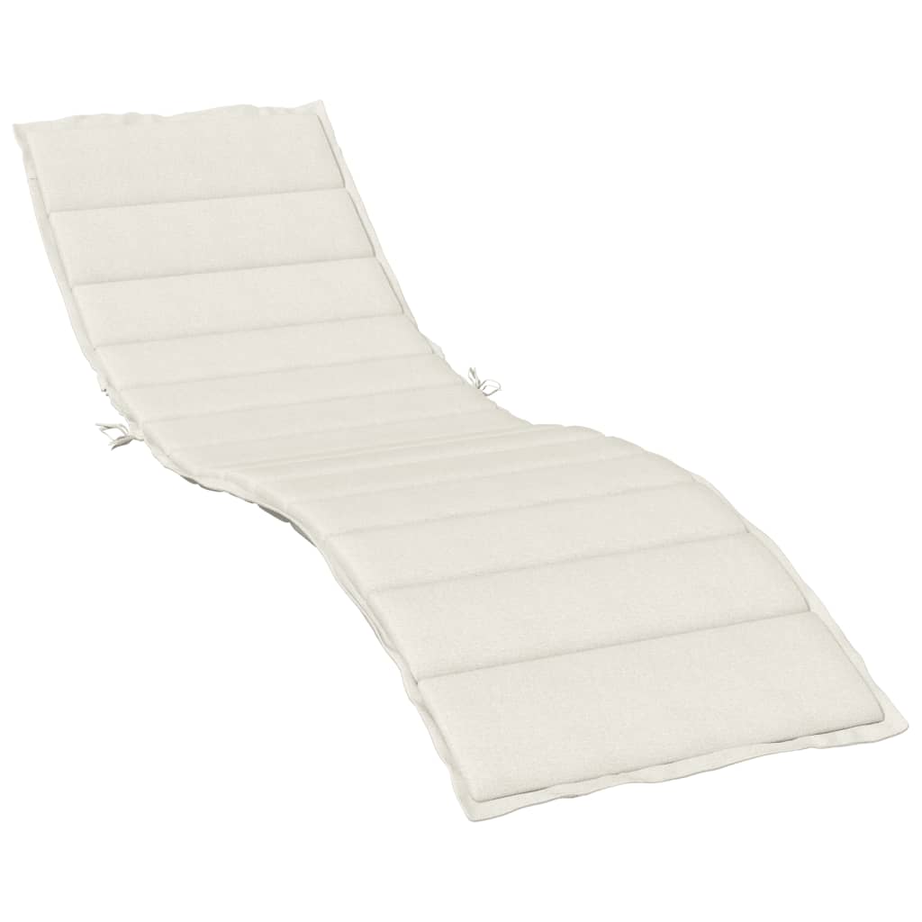Poduška na lehátko krémová melanž 200 x 60 x 4 cm textil