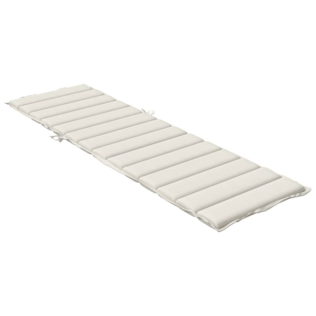 Poduška na lehátko krémová melanž 200 x 60 x 4 cm textil