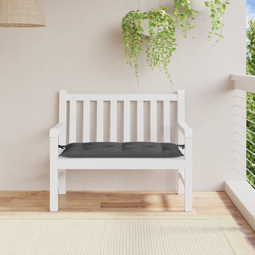 Poduška na zahradní lavici antracitová melanž 100x50x7cm textil