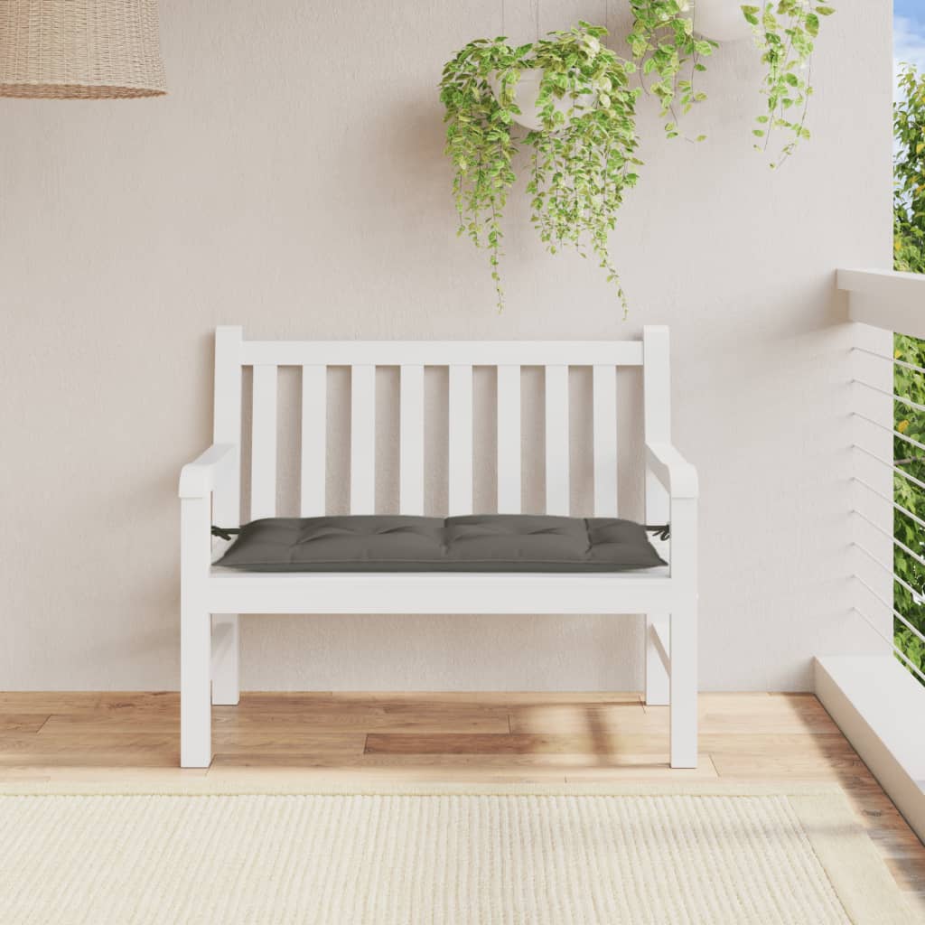 Poduška na zahradní lavici tmavě šedá melanž 100x50x7 cm textil