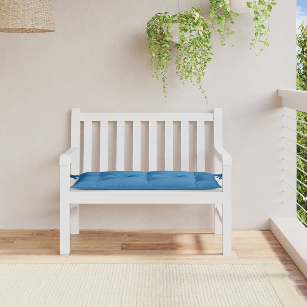 Poduška na zahradní lavici modrá melanž 100 x 50 x 7 cm textil