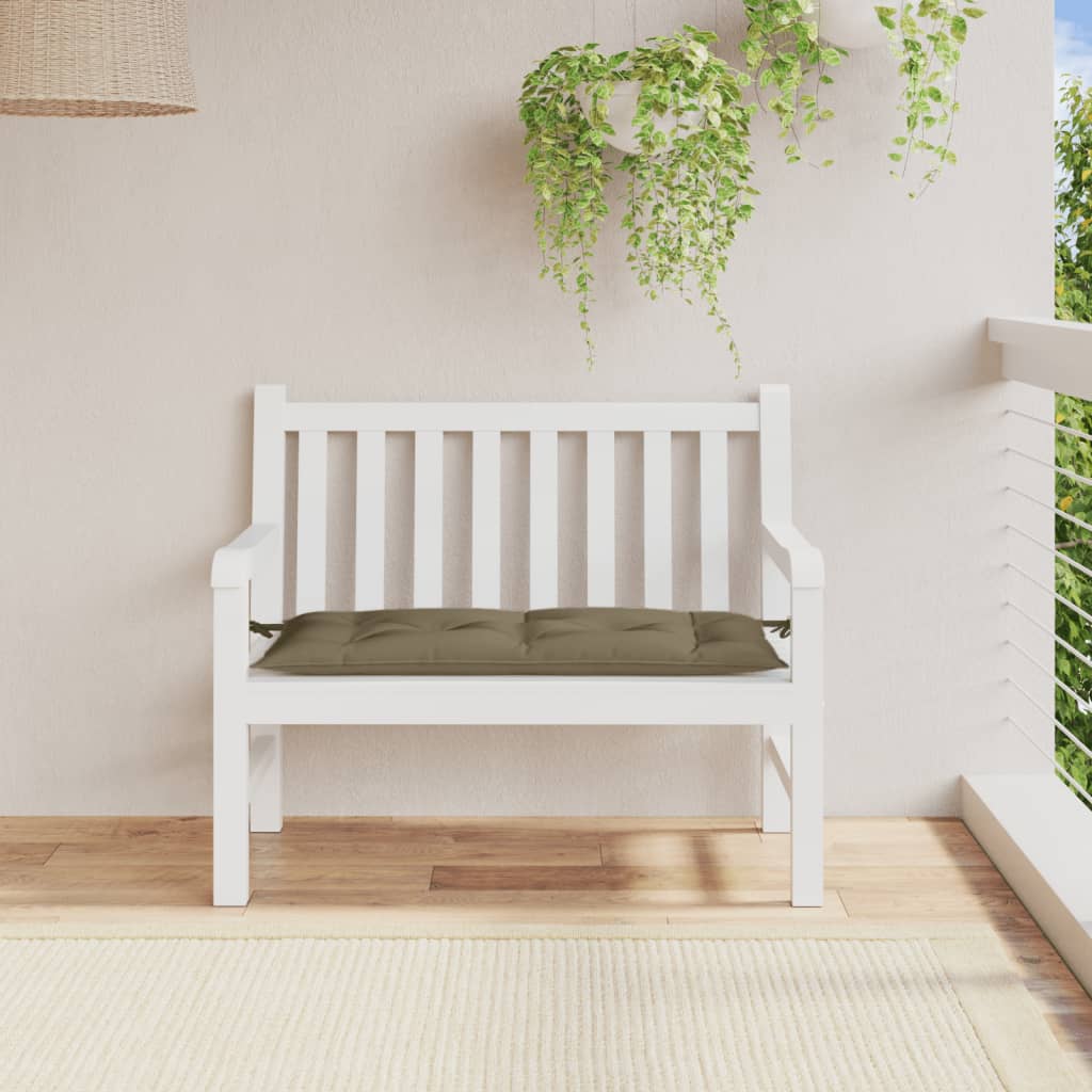 Poduška na zahradní lavici taupe melanž 100 x 50 x 7 cm textil