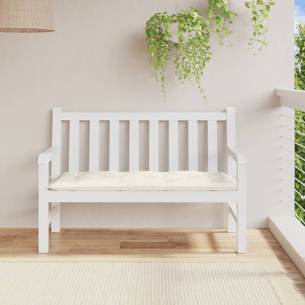 Poduška na zahradní lavici krémová melanž 120x50x7 cm textil