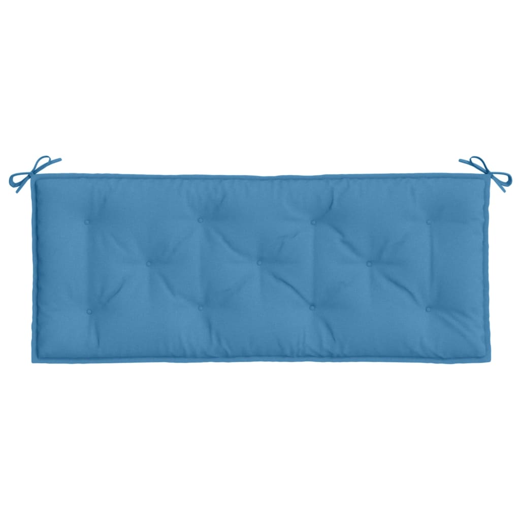 Poduška na zahradní lavici modrá melanž 120 x 50 x 7 cm textil