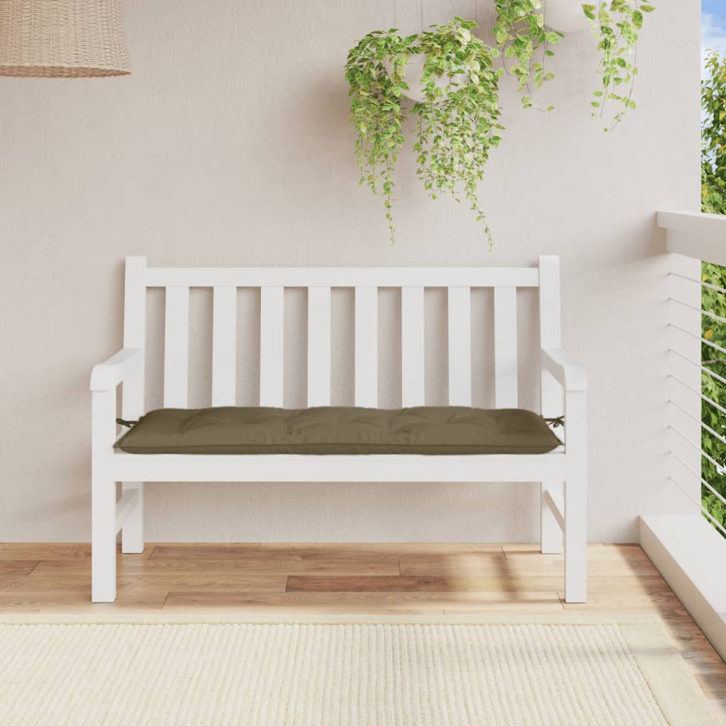 Poduška na zahradní lavici taupe melanž 120 x 50 x 7 cm textil