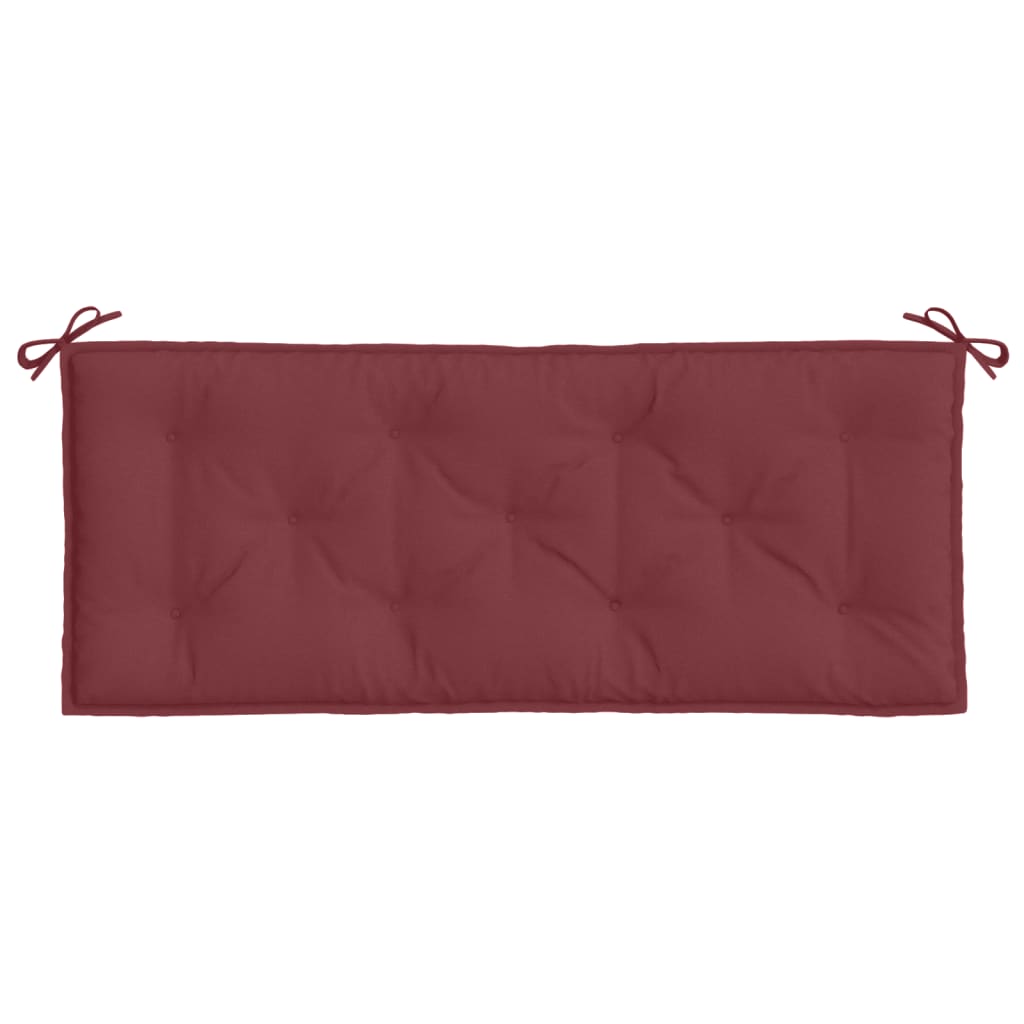 Poduška na zahradní lavici vínová melanž 120 x 50 x 7 cm textil