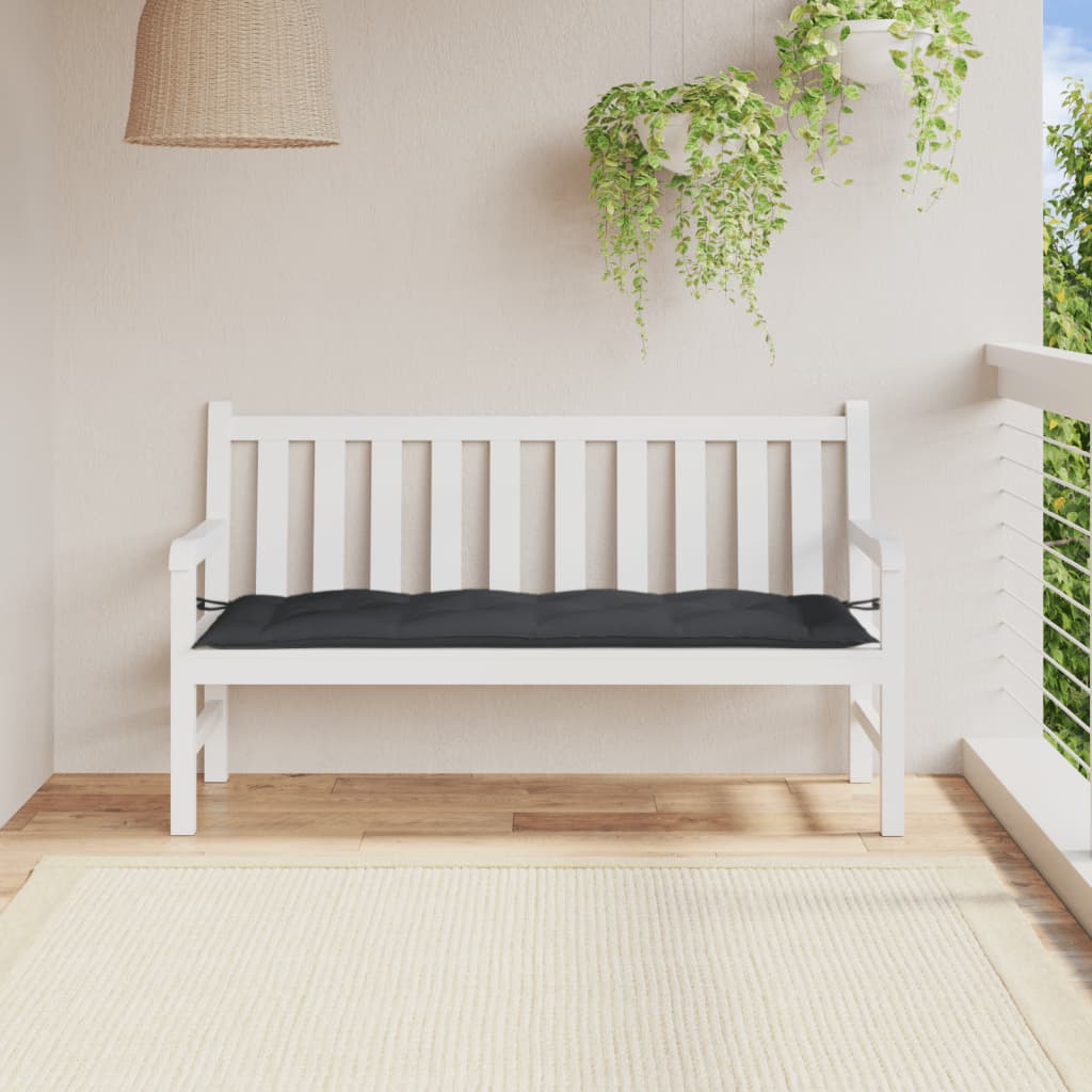 Poduška na zahradní lavici antracitová melanž 150x50x7cm textil