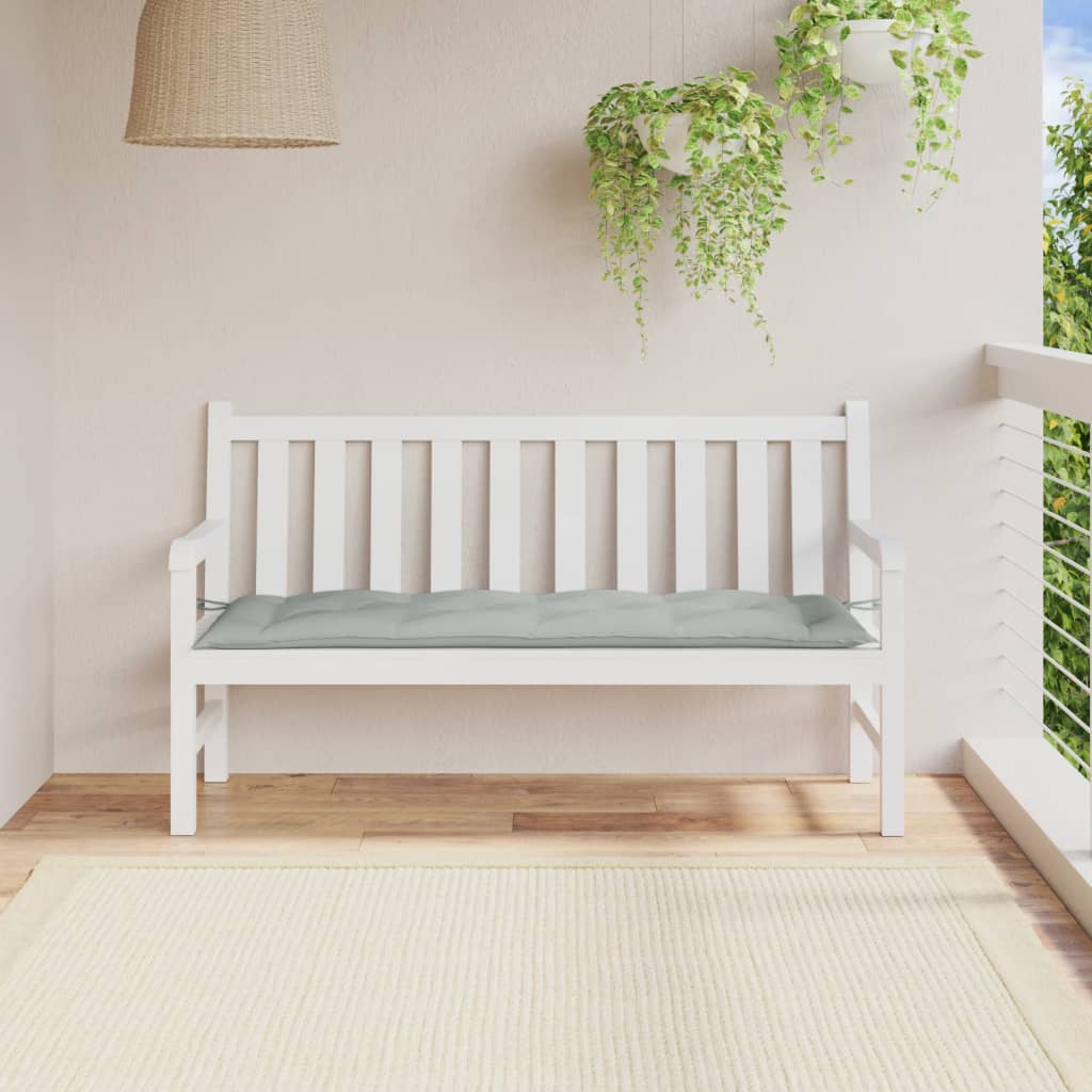 Poduška na zahradní lavici světle šedá melanž 150x50x7cm textil
