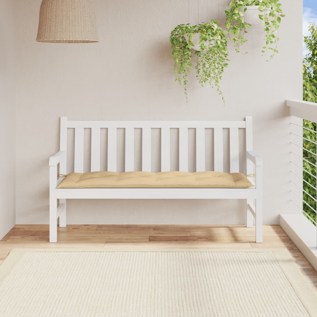 Poduška na zahradní lavici béžová melanž 150 x 50 x 7 cm textil