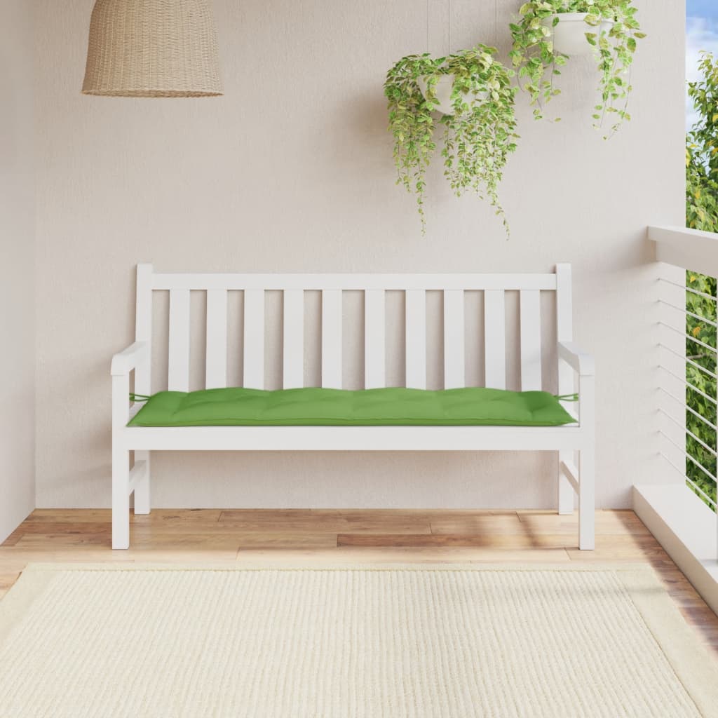 Poduška na zahradní lavici zelená melanž 150 x 50 x 7 cm textil