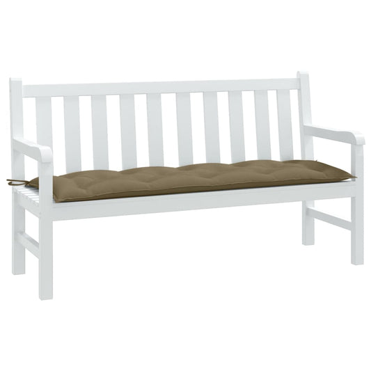 Poduška na zahradní lavici taupe melanž 150 x 50 x 7 cm textil