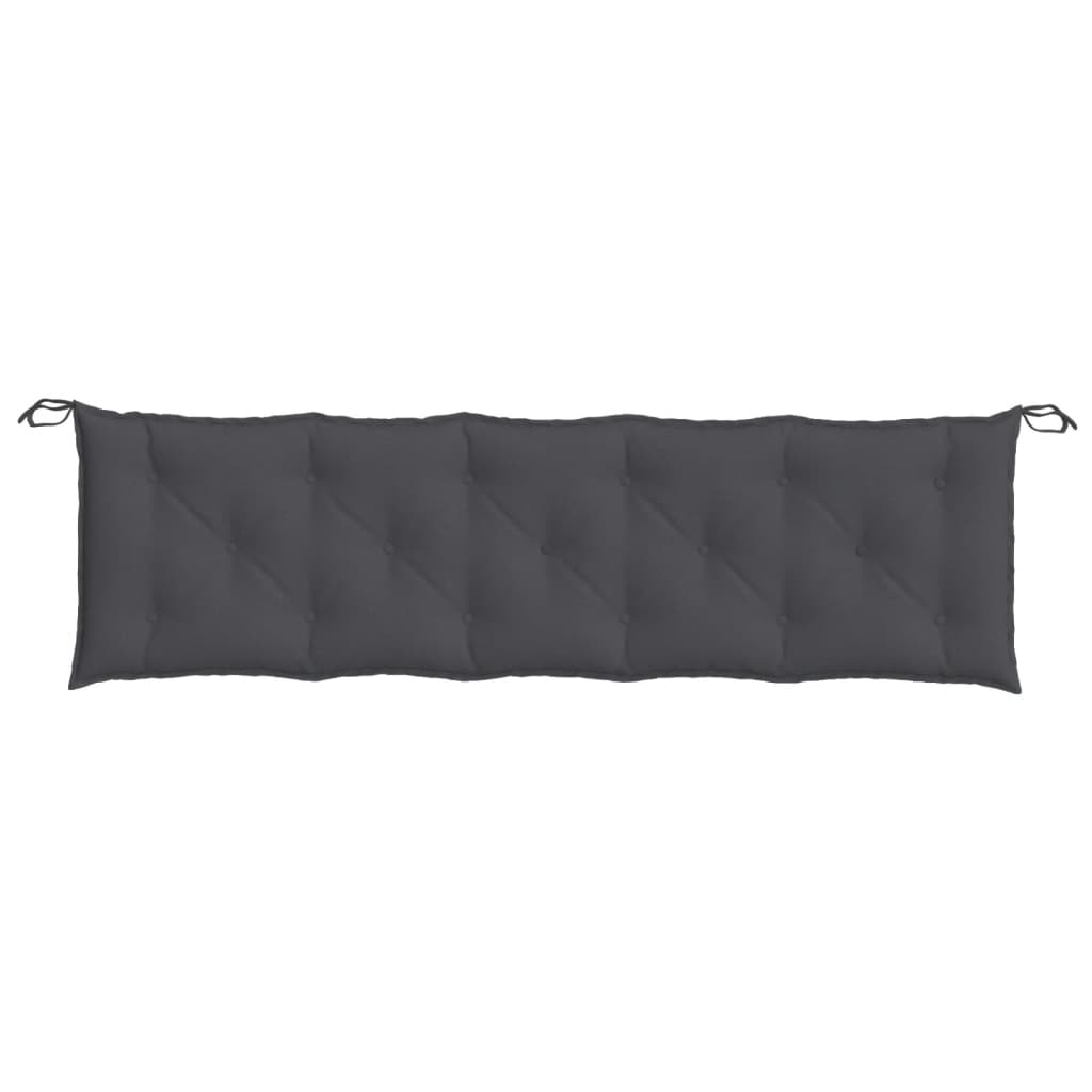 Poduška na zahradní lavici antracitová melanž 180x50x7cm textil