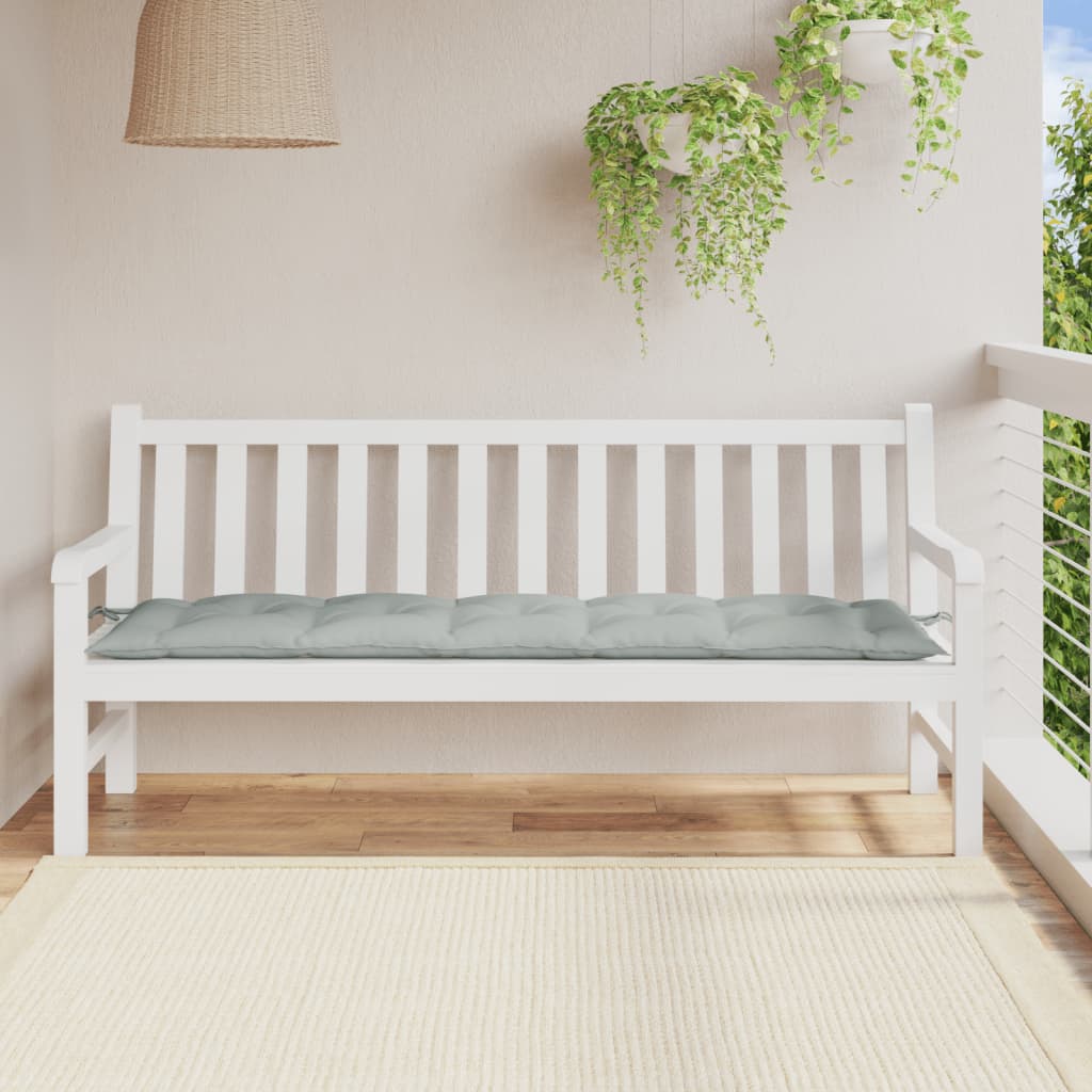Poduška na zahradní lavici světle šedá melanž 180x50x7cm textil