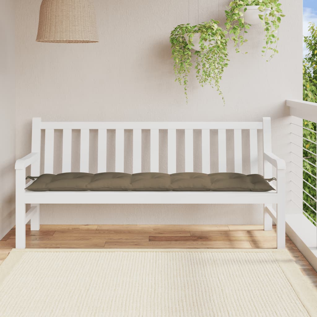 Poduška na zahradní lavici taupe melanž 180 x 50 x 7 cm textil