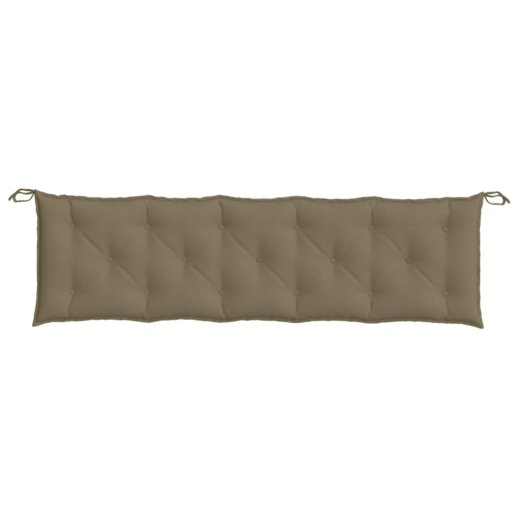 Poduška na zahradní lavici taupe melanž 180 x 50 x 7 cm textil