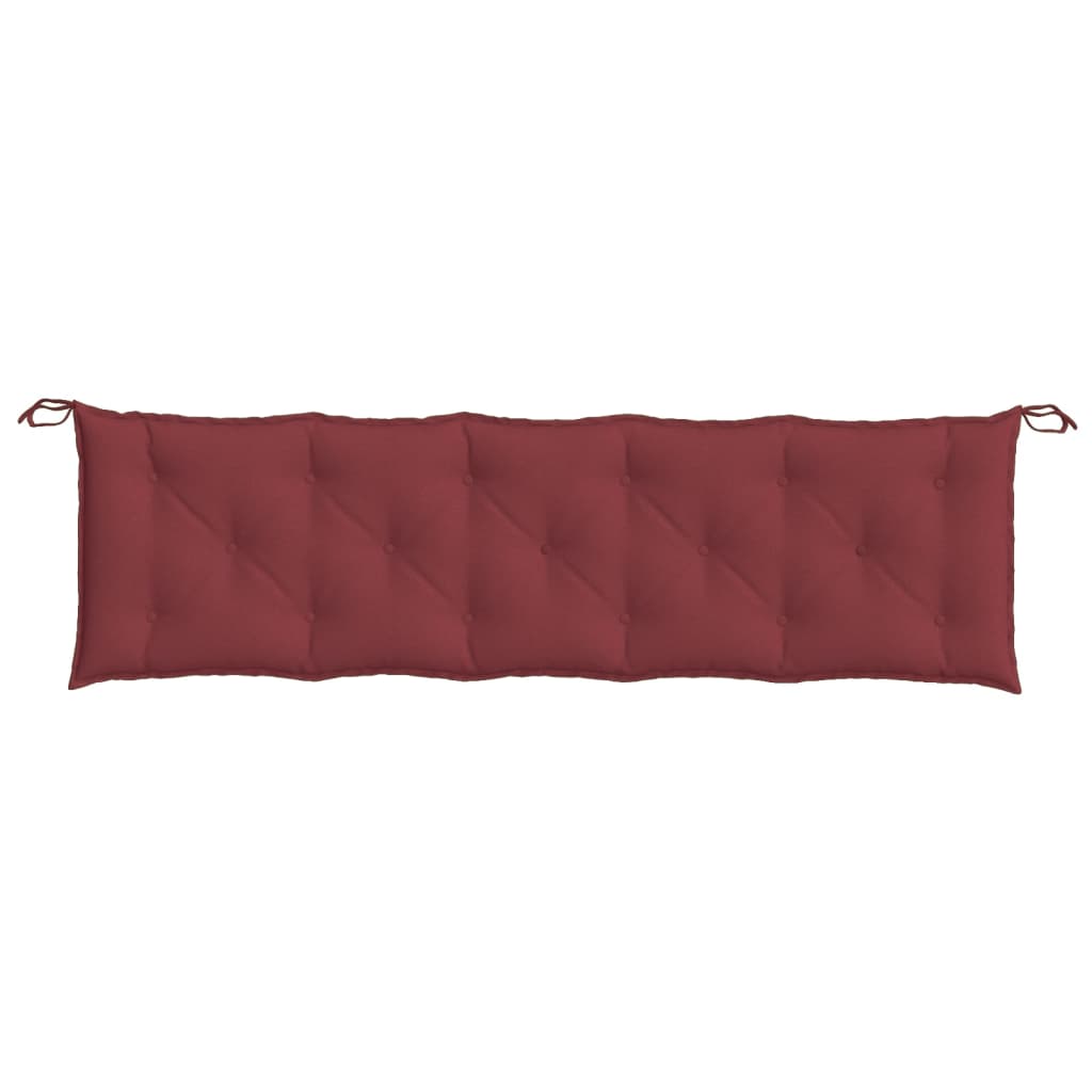 Poduška na zahradní lavici vínová melanž 180 x 50 x 7 cm textil
