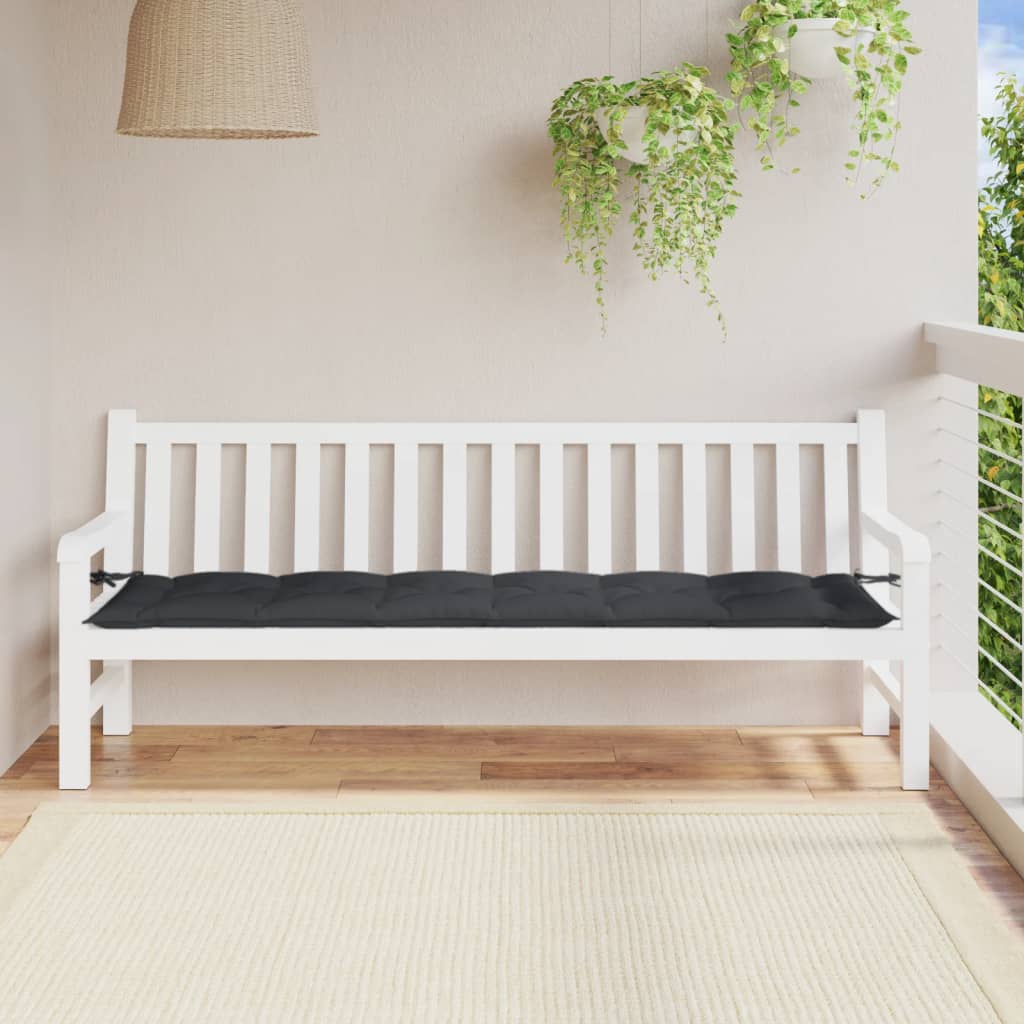 Poduška na zahradní lavici antracitová melanž 200x50x7cm textil