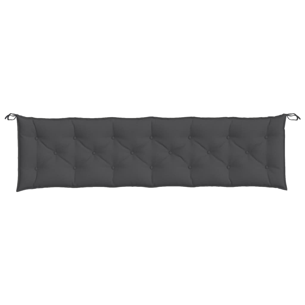 Poduška na zahradní lavici antracitová melanž 200x50x7cm textil