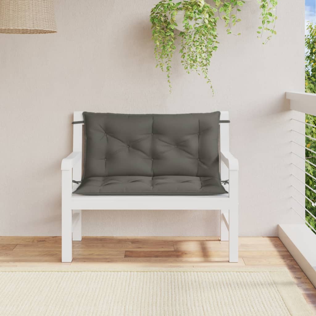 Podušky na zahradní lavici 2 ks tmavě šedá melanž 100x50x7 cm