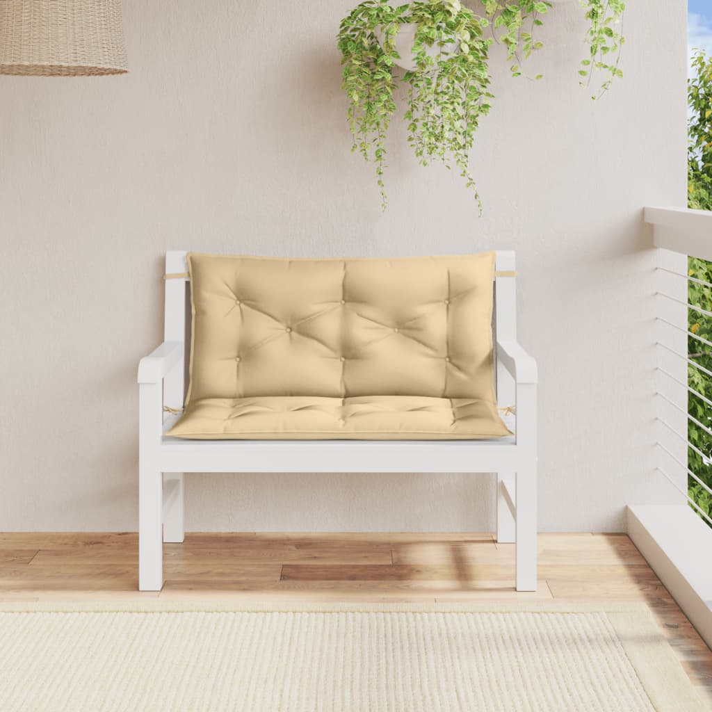 Podušky na zahradní lavici 2 ks béžová melanž 100x50x7cm textil
