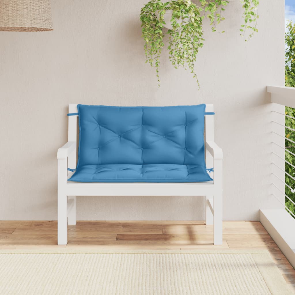 Podušky na zahradní lavici 2 ks modrá melanž 100x50x7 cm textil