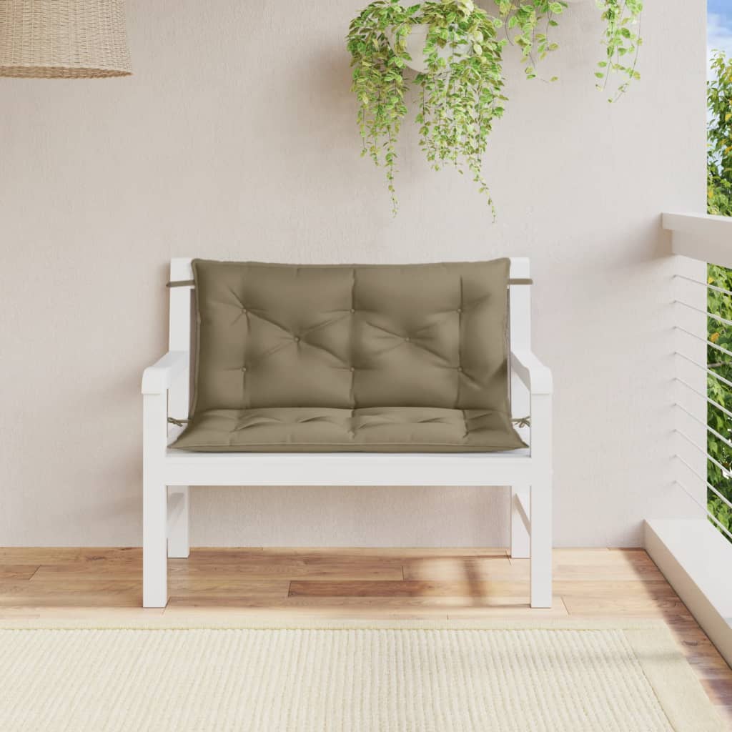 Podušky na zahradní lavici 2 ks taupe melanž 100x50x7 cm textil