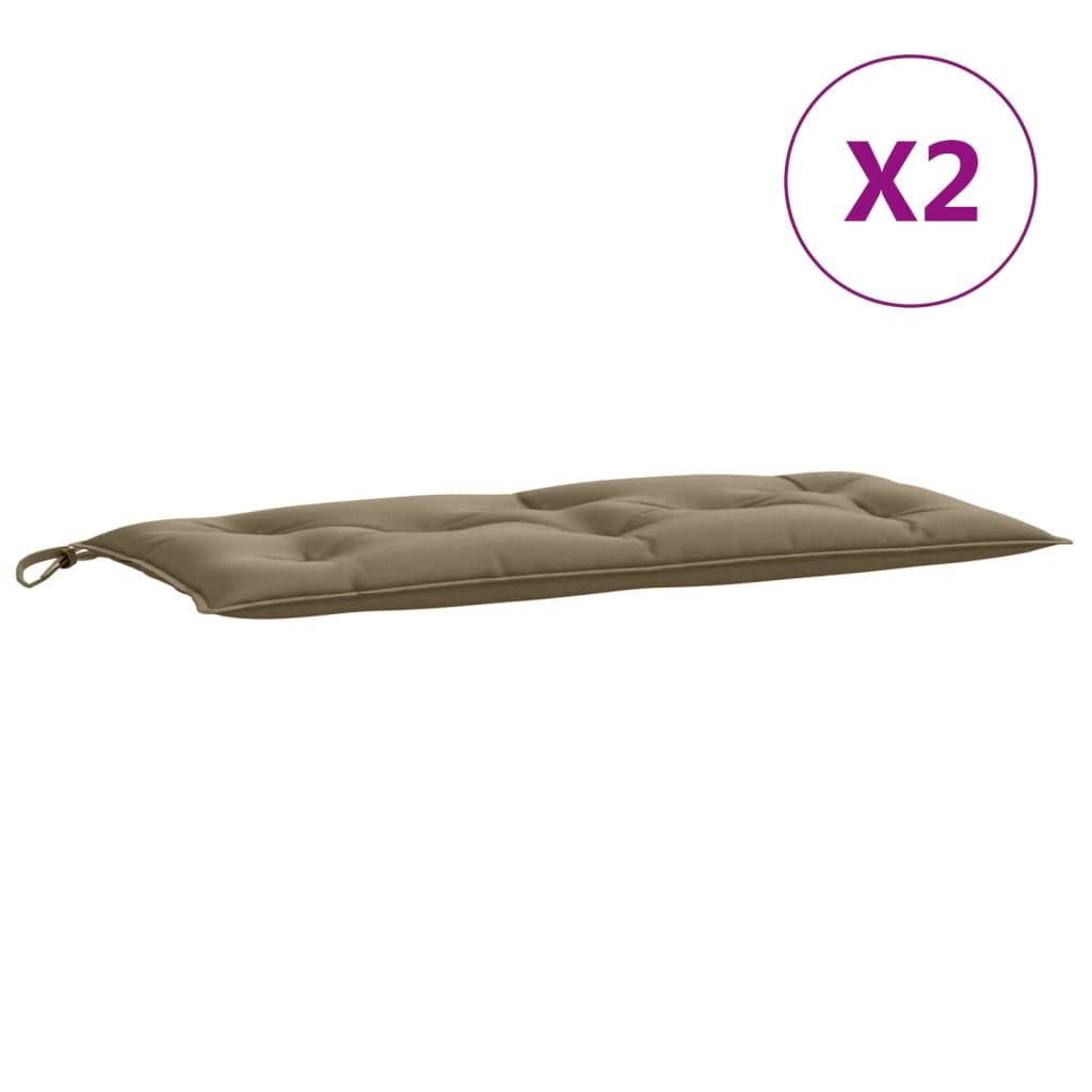 Podušky na zahradní lavici 2 ks taupe melanž 100x50x7 cm textil