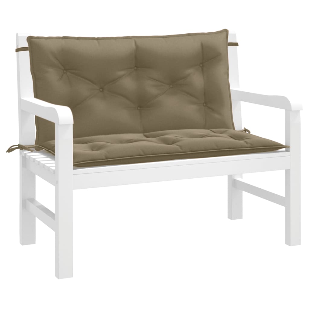 Podušky na zahradní lavici 2 ks taupe melanž 100x50x7 cm textil