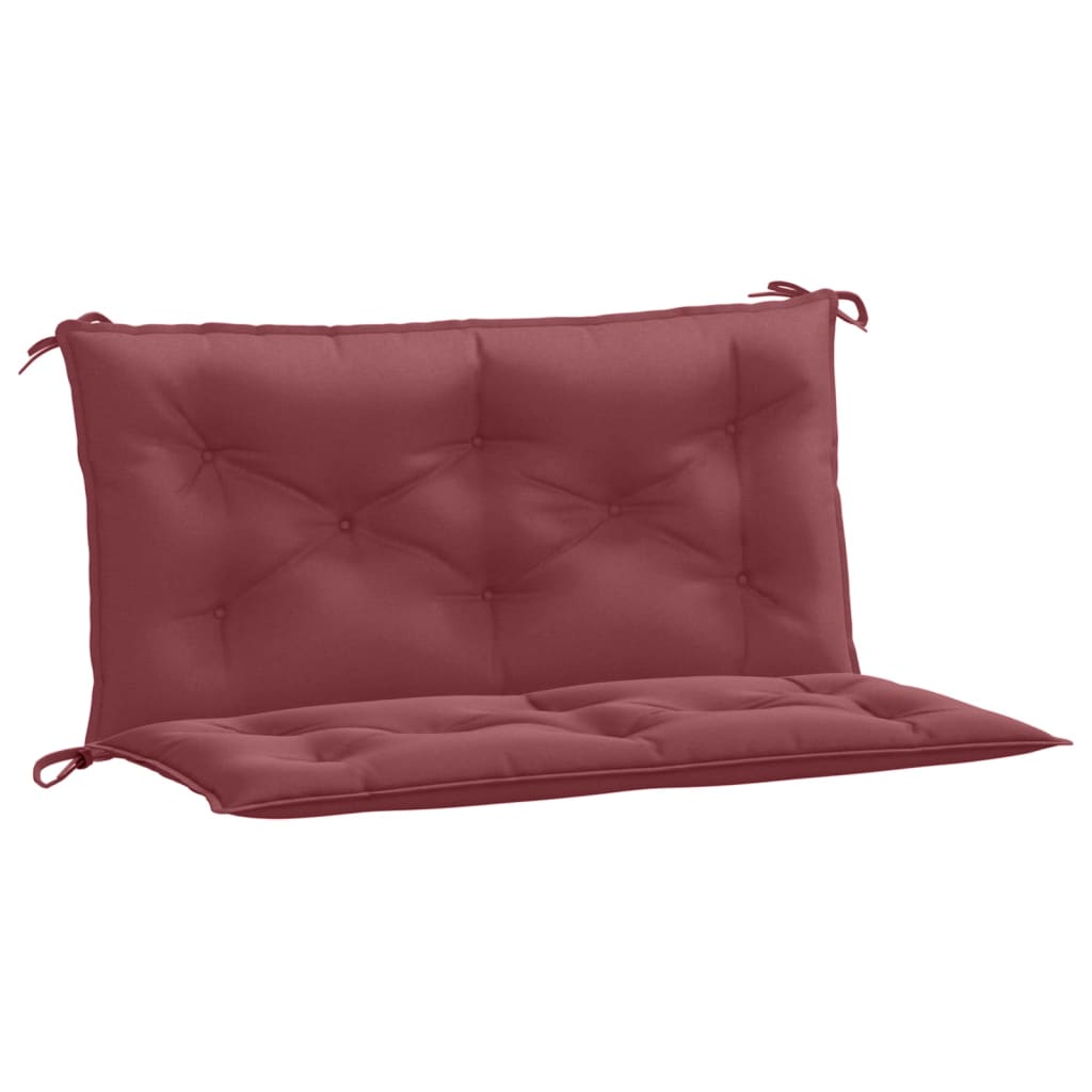 Podušky na zahradní lavici 2 ks vínová melanž 100x50x7cm textil
