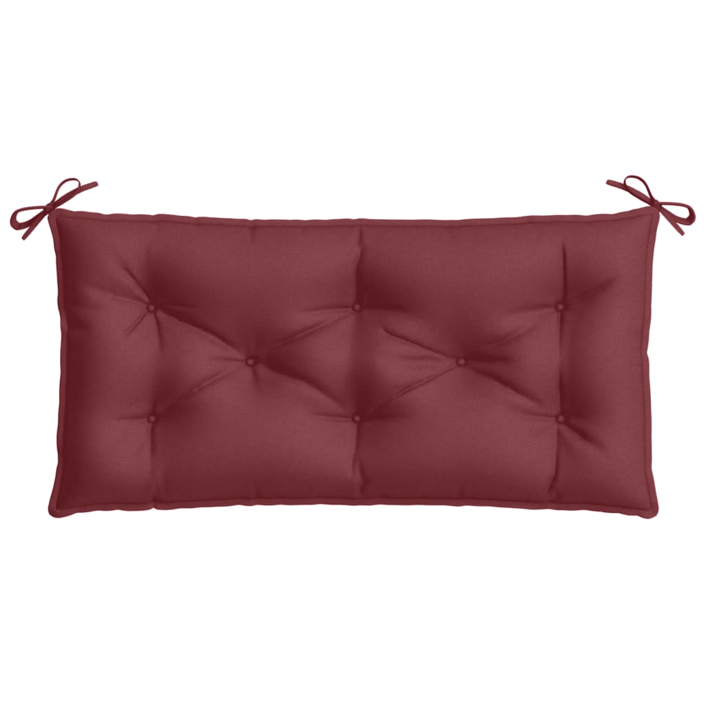 Podušky na zahradní lavici 2 ks vínová melanž 100x50x7cm textil