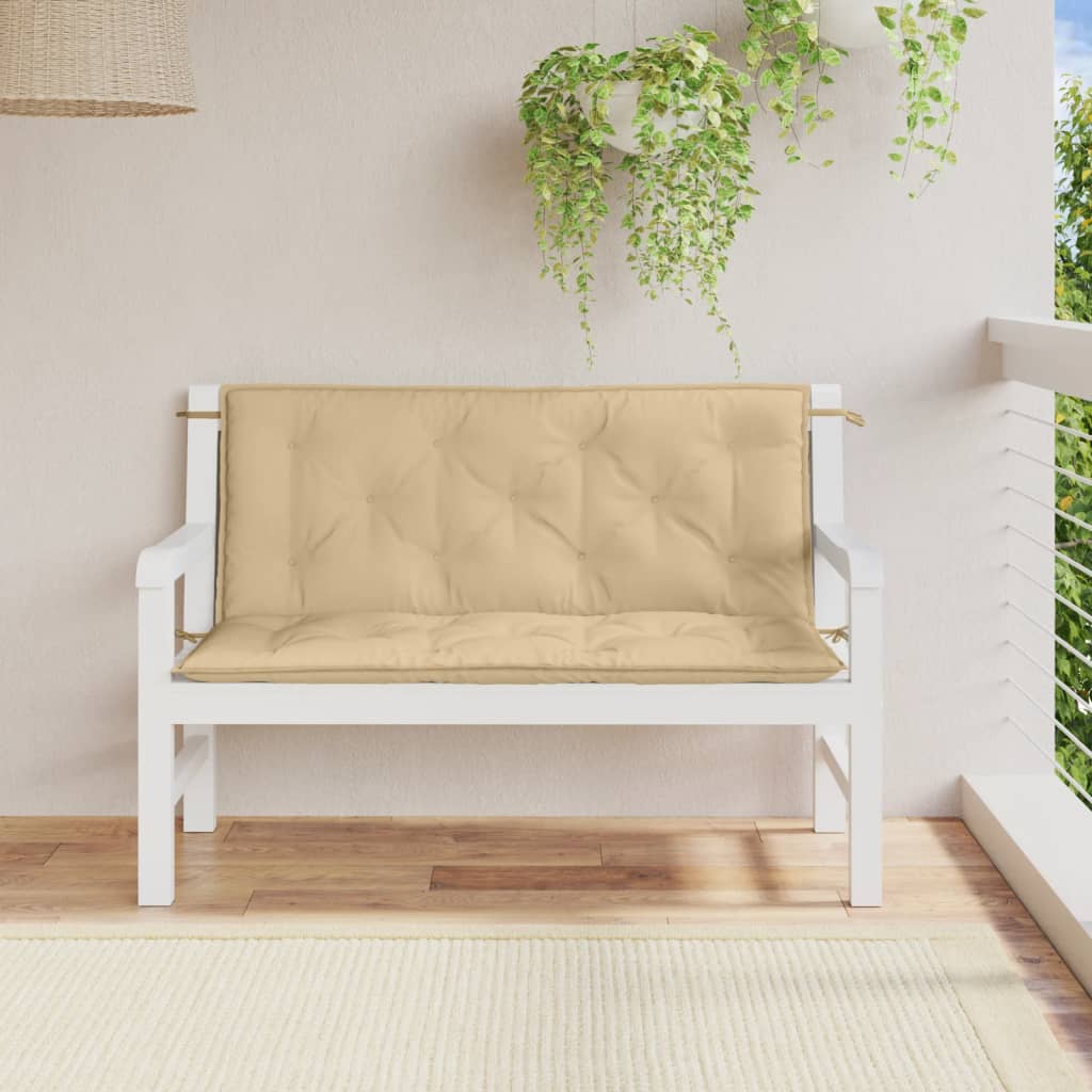 Podušky na zahradní lavici 2 ks béžová melanž 120x50x7cm textil