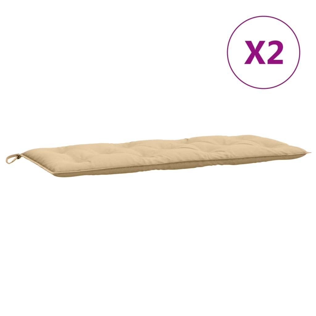Podušky na zahradní lavici 2 ks béžová melanž 120x50x7cm textil