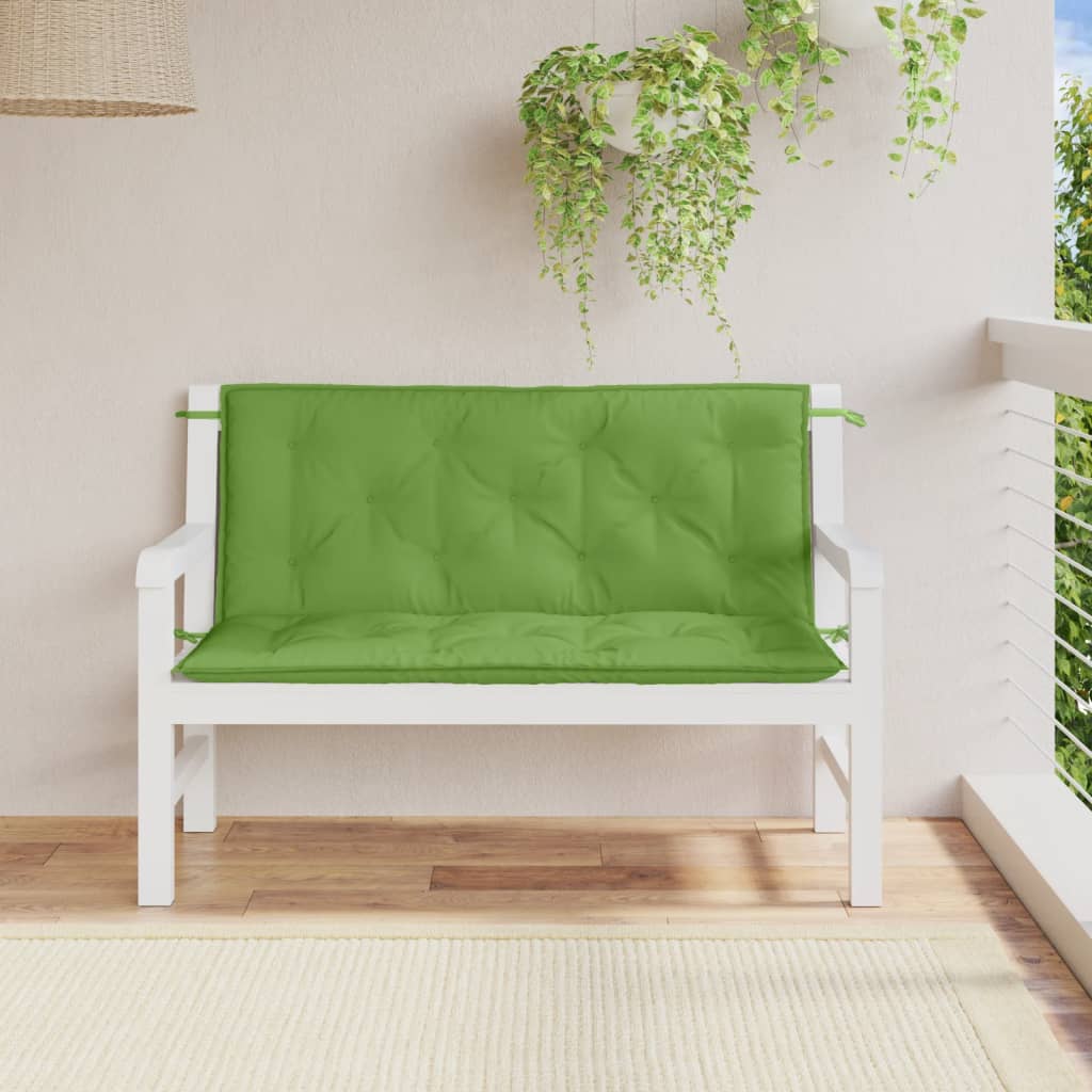 Podušky na zahradní lavici 2 ks zelená melanž 120x50x7cm textil