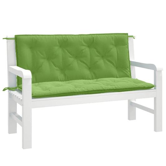 Podušky na zahradní lavici 2 ks zelená melanž 120x50x7cm textil