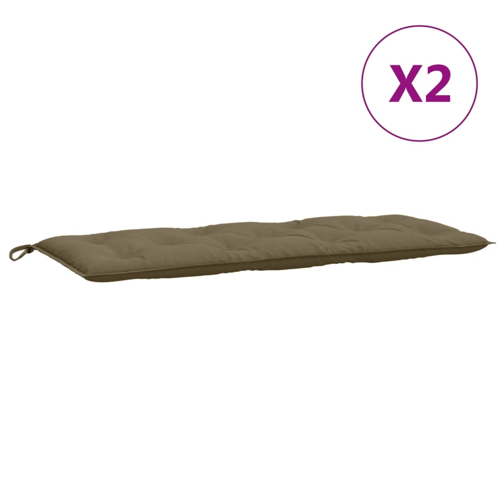 Podušky na zahradní lavici 2 ks taupe melanž 120x50x7 cm textil